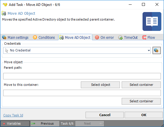 TaskActivedirectoryMoveADObject