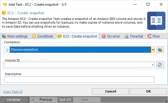 TaskAmazonEC2Createsnapshot
