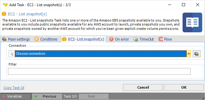 TaskAmazonEC2Listsnapshots