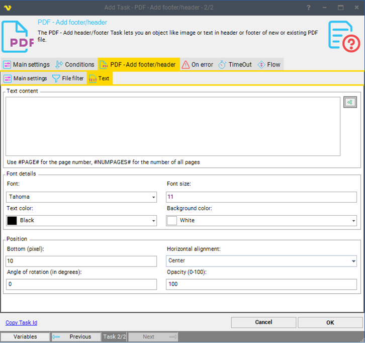 TaskPDFAddfooterheader_Text