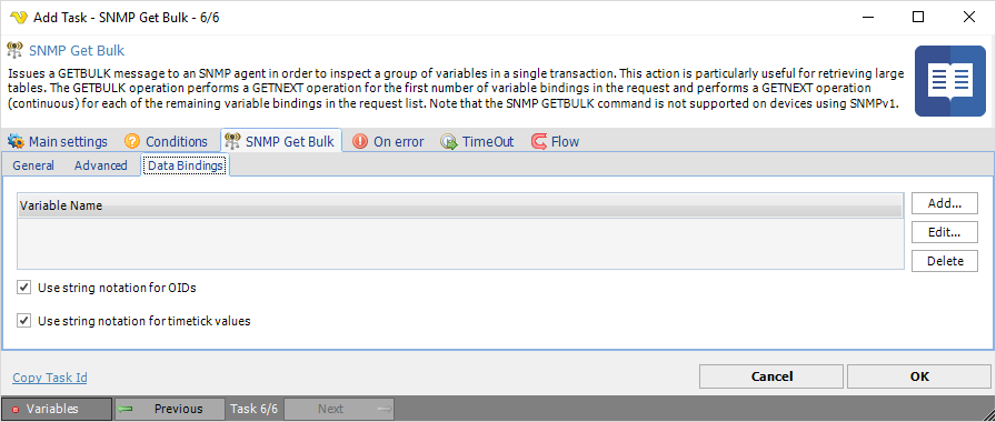 TaskSNMPGetBulkDataBindings