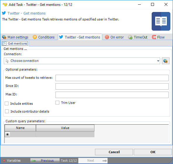 TaskSocialTwitterGetmentions