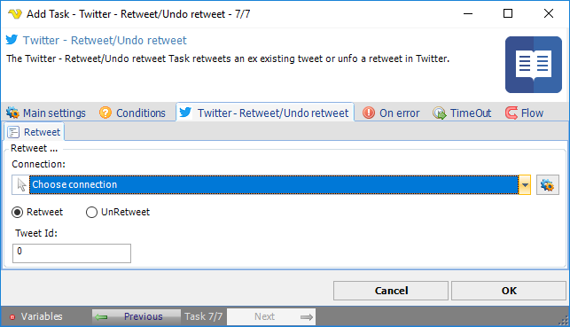 TaskSocialTwitterRetweetUndoretweet