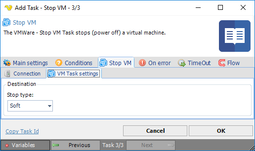 TaskVMWareStopVMsettings