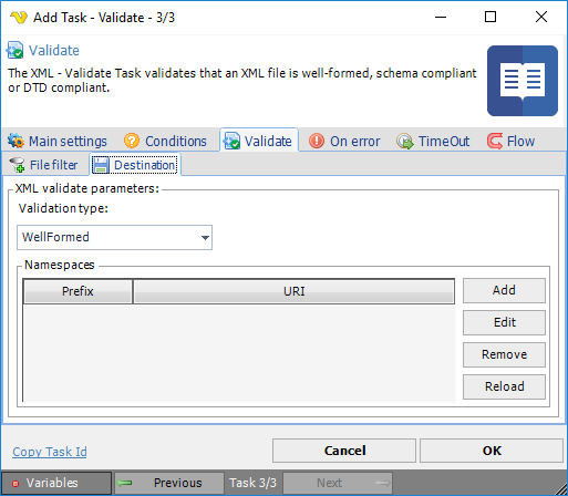 TaskXMLValidateDestination