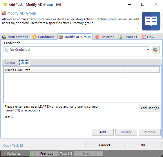 TaskActivedirectoryModifyADGroupUsers