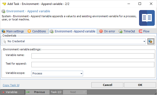 TaskSystemEnvironmentAppendvariable