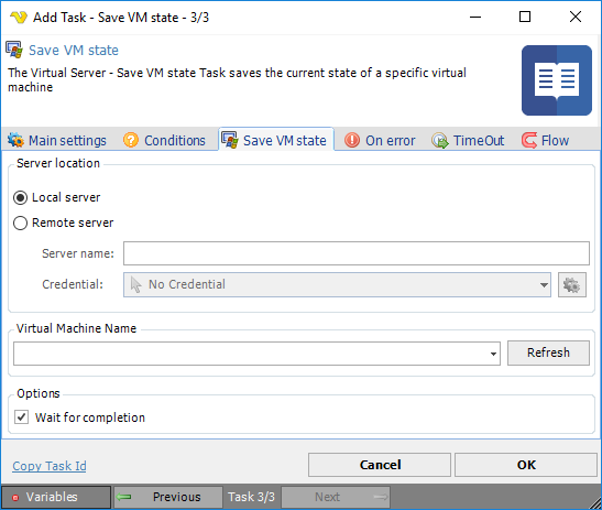 TaskVirtualServerSaveVMstate