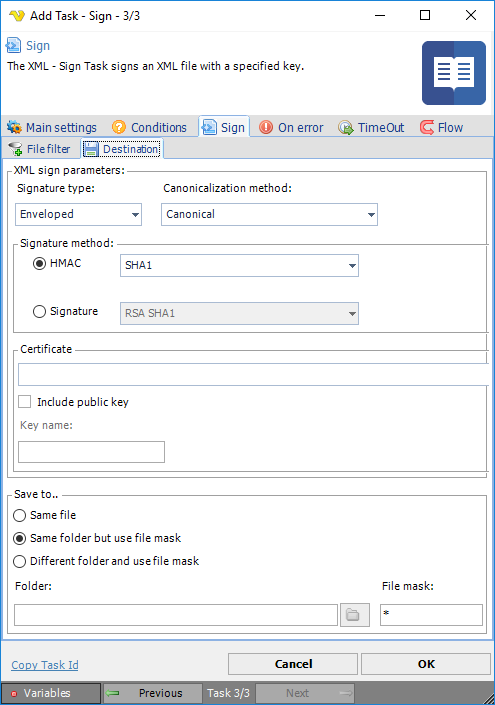 TaskXMLSignDestination